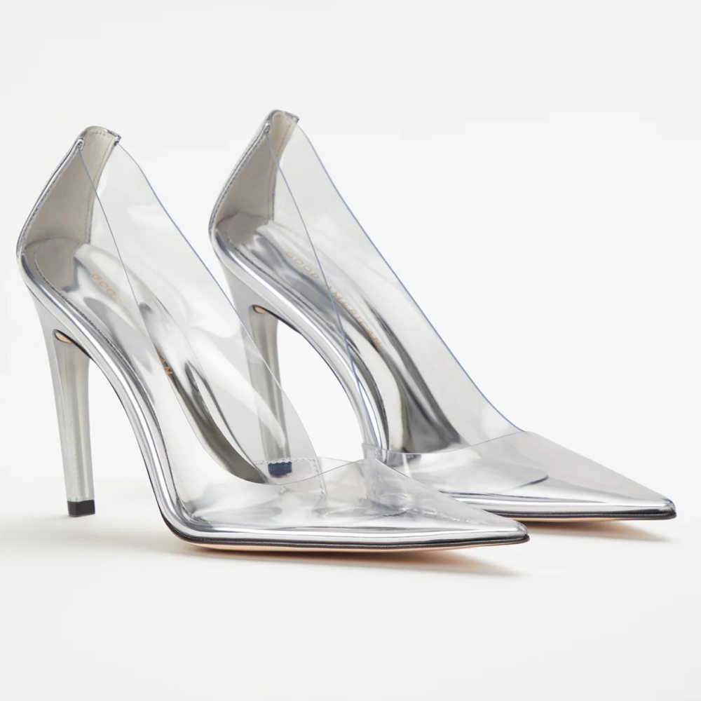 💥Good American | Cinderella Pointed Toe PUMP Glass Heels 💥 Promo sale